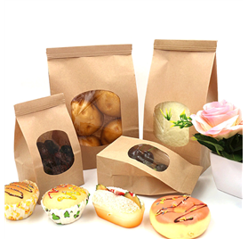 Bolsa Kraft con Ventana y Cierre de Metal