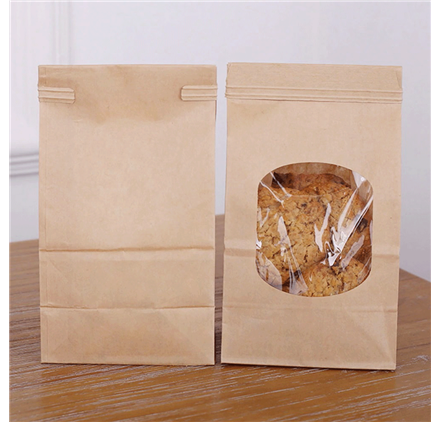 Sacs en papier avec fenêtre transparente et fermoir métal