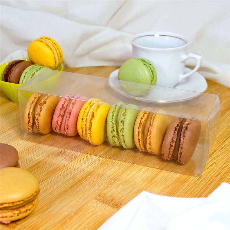 Boites PVC macarrons transparente 50x50x160mm