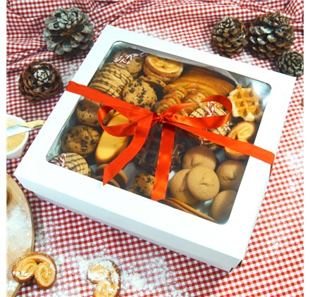 Box Gourmet Extra Large white color measures 350x320x105mm