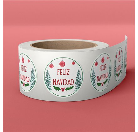 Etiqueta 8 Festive Holly Ring 40x40mm