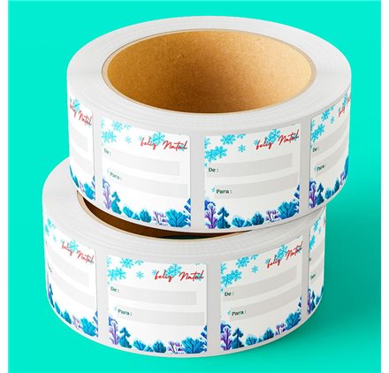 Etiqueta 12 Festive Holly Ring 40x40mm