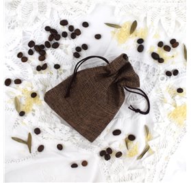 Saco juta 10x14cm Chocolate Brown