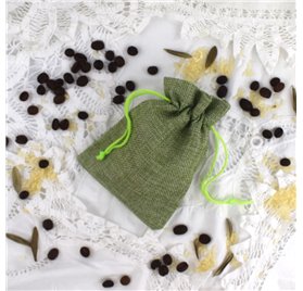 Saco juta 10x14cm Emerald Green