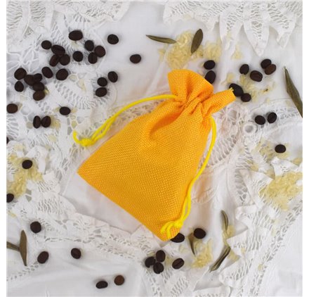 Sacs de Jute Lemon Yellow 10x14cm