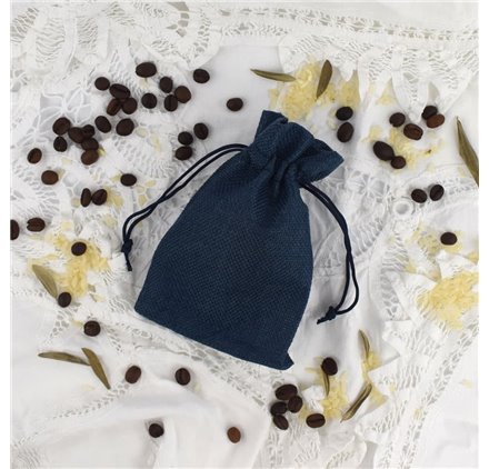 Saco 10x14cm juta Navy Blue