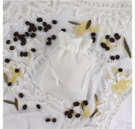 Saco 10x14cm juta Pure White