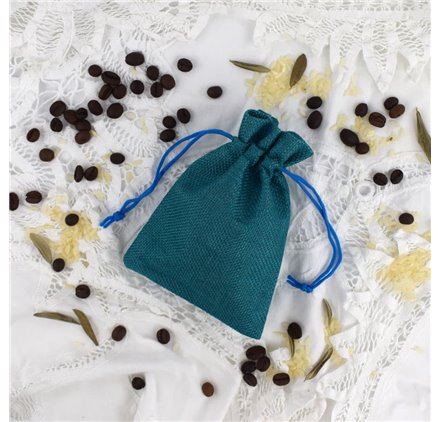 Sacs de Jute Turquoise Blue 10x14cm