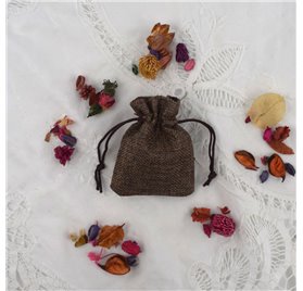 Saco juta Chocolate Brown 7x9cm