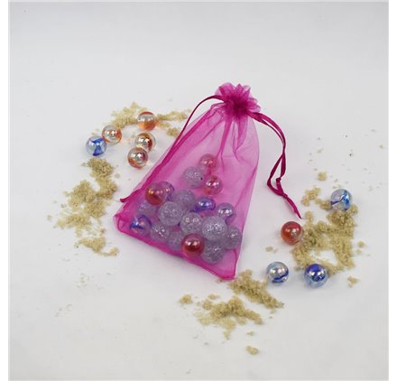 Saco 10x14cm organza Fuchsia Pink