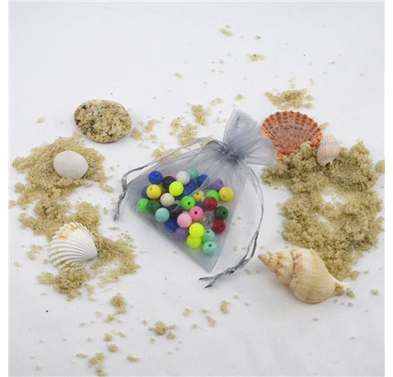 Saco 7x9cm organza Platinum Silver