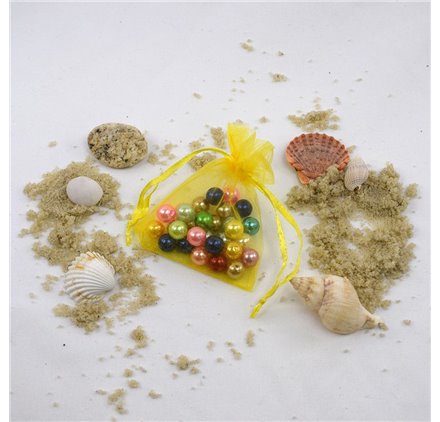 Saco 7x9cm organza Lemon Yellow