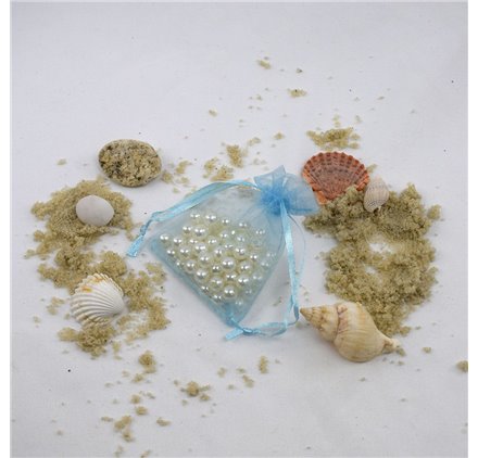 Saco 7x9cm organza Baby Blue