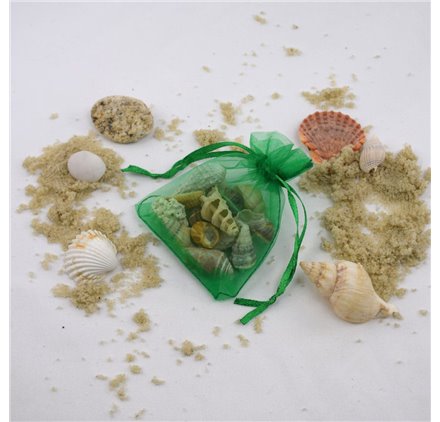 Saco 7x9cm organza Amazon Green