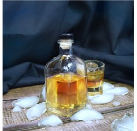 Bouteille en verre Safira 250ml avec Bouchon Noir