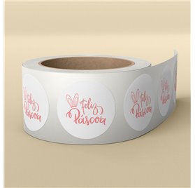 Étiquette Pâques Heureuses - 40x40mm