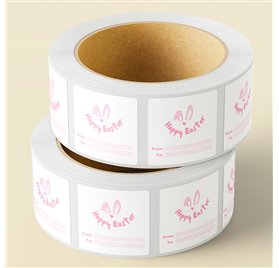 Étiquette Pâques Bunny Bliss 50x40mm