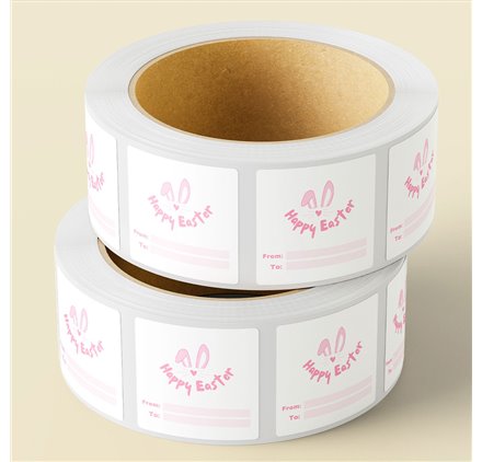 Étiquettes Pâques Bunny Bliss - 40x40mm