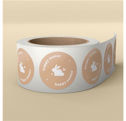 Happy Easter Labels Fluffy Tails - 50x40mm