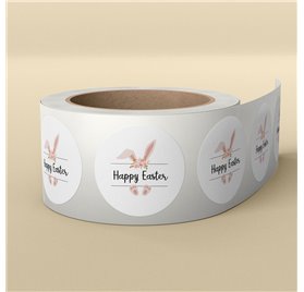 Happy Easter Labels Bunny Tail - 50x40mm