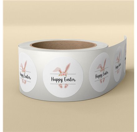 Happy Easter Labels Bunny Tail - 50x40mm