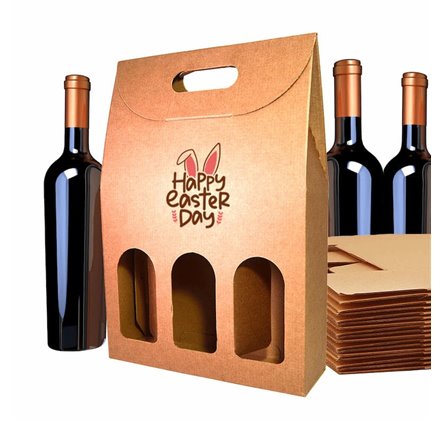 Bottle carrier Box x3 Kraft EasterParade