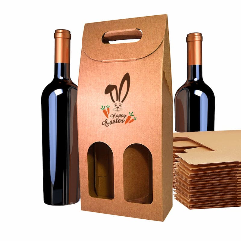 Estuches de vino en carton 2 botellas Kraft Bunny Trail