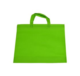 TNT bag with small green handle 35x40cm