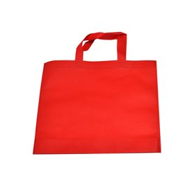 TNT-Tasche mit kleinem rotem Griff 35x40cm