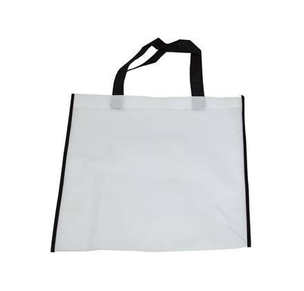 White small handle TNT bag with stripes 35x40cm