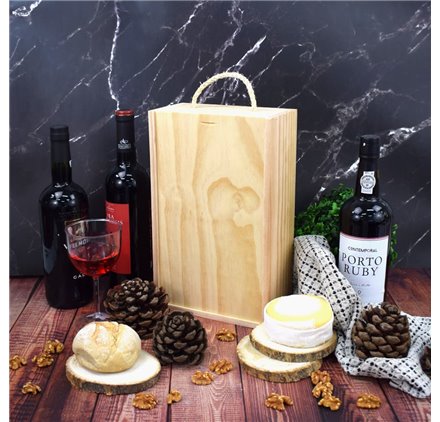 Caixa de madeira para 2 garrafas Rebelde PrimeWood