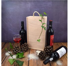 Caixa de madeira para 2 garrafas Rebelde Wood 185x100x345mm