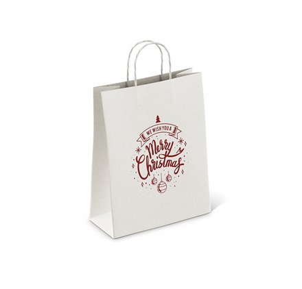 Sacchetti di Carta Bianchi 180x80x240mm Merry Christmas