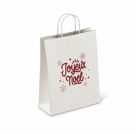Bolsas de Papel Blancos 250x100x320mm Joyeux Noel