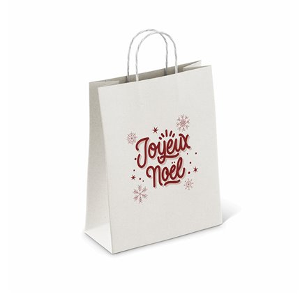 Bolsas de Papel Blancos 250x100x320mm Joyeux Noel