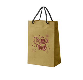 Bolsa de papel con asa de cordón 320x120x420mm Joyeux Noel