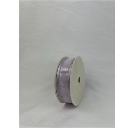 Lilac Organza Ribbon with Border 25mm 25m