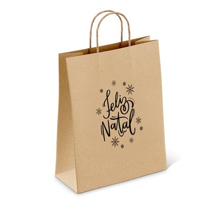 Bolsas de Papel 320x120x420mm Feliz Natal