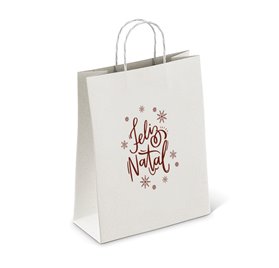 Bolsas de Papel Blancos 320x120x420mm Feliz Natal