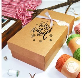Scatola di Cartone Gourmet L 350x190x105mm Feliz Natal