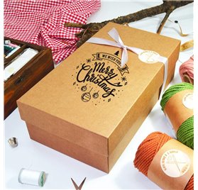 Scatola di Cartone Gourmet L 350x190x105mm Merry Christmas