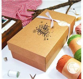 Scatola di Cartone Gourmet L 350x190x105mm Feliz Navidad