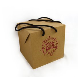 Scatola di Cartone Premium Cubo 200x200x200mm Merry Christmas