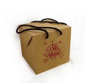 Scatola di Cartone Premium Cubo 200x200x200mm Feliz Navidad