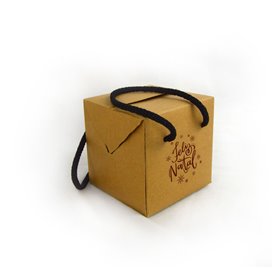 Scatola di Cartone Premium Cubo 100x100x100mm Feliz Natal