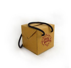 Scatola di Cartone Premium Cubo 100x100x100mm Merry Christmas