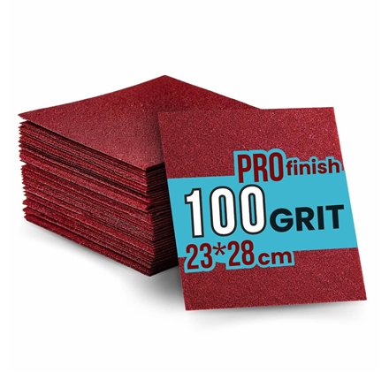 ProFinish Red Aluminum Sandpaper 100 Grit 230x280mm