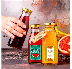 Garrafa para Sumos 250ml com Tampa Dourada