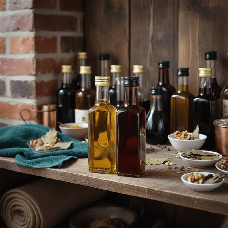 Botella de vidrio Orquidea 100ml con Tapa Dorada