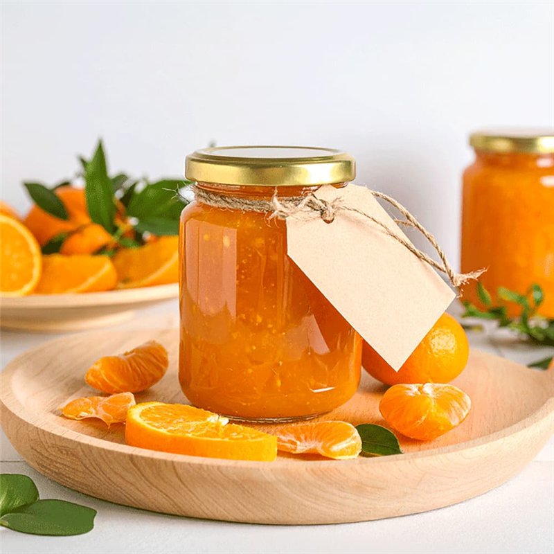 Szklany słoik okrągły 250ml z złotą pokrywką